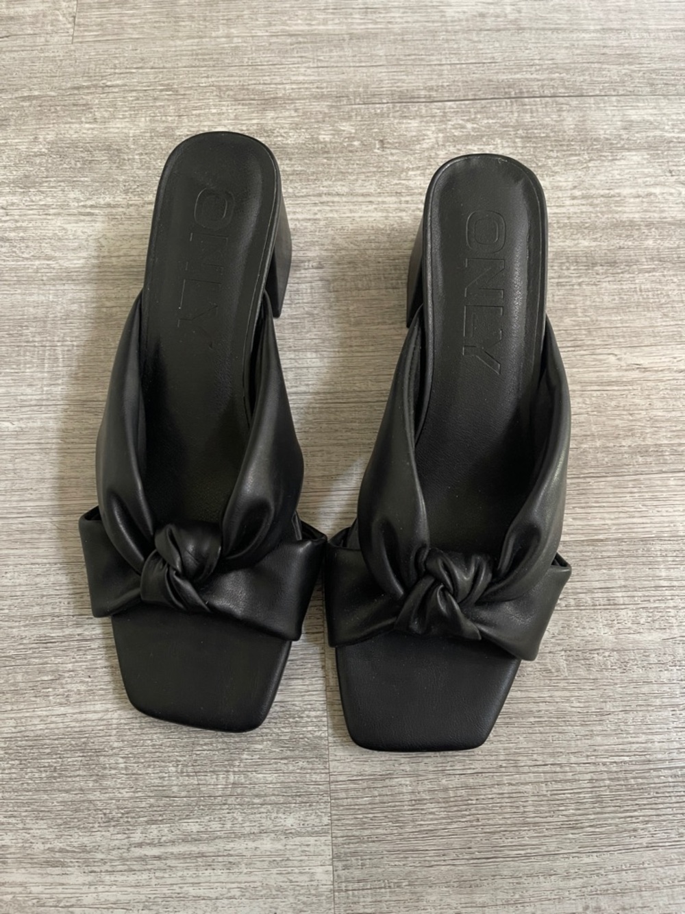 ONLY Black Knotted Slide Mules